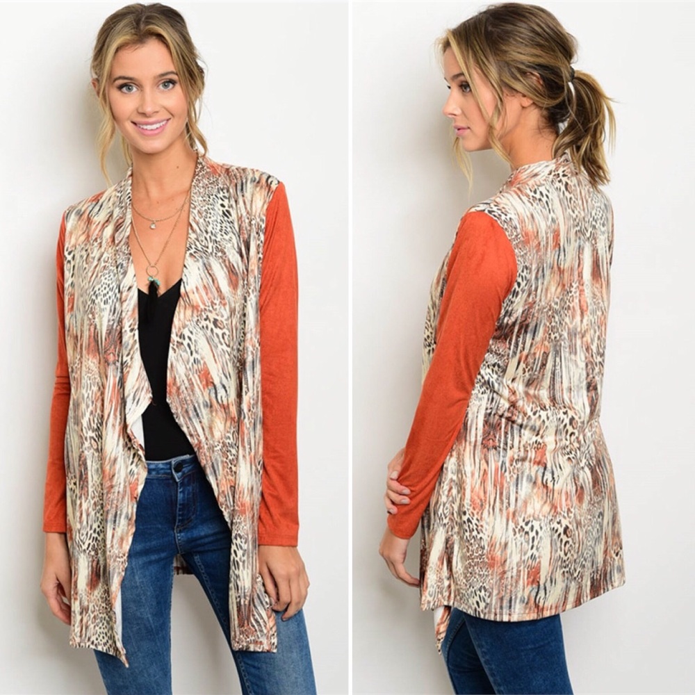 Leopard Open Cardigan